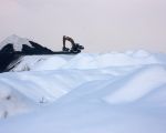 Het grintdepot wordt steeds groter en in de sneeuw lijken de hopen kiezel net slagroom.  (7-1-2010 - Jan Dolmans)